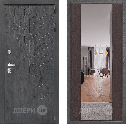 Входная металлическая Дверь Дверной континент ДК-3/713 ФЛЗ-1 Зеркало Венге в Электрогорске