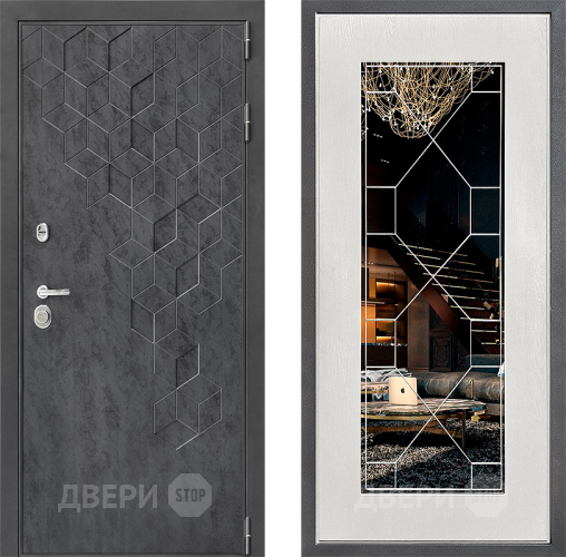 Дверь Дверной континент ДК-3/713 ФЛ-Тиффани Зеркало Белое дерево в Электрогорске