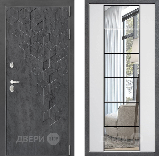 Дверь Дверной континент ДК-3/713 ФЛЗ-2 Зеркало Белый софт в Электрогорске