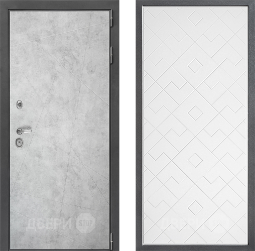 Входная металлическая Дверь Дверной континент ДК-3/743 ФЛ-Тиффани Белый софт в Электрогорске