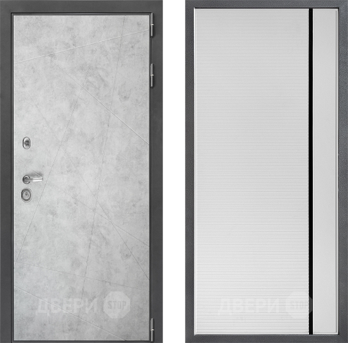 Входная металлическая Дверь Дверной континент ДК-3/743 ФЛ-757 Черное Стекло Софт милк в Электрогорске