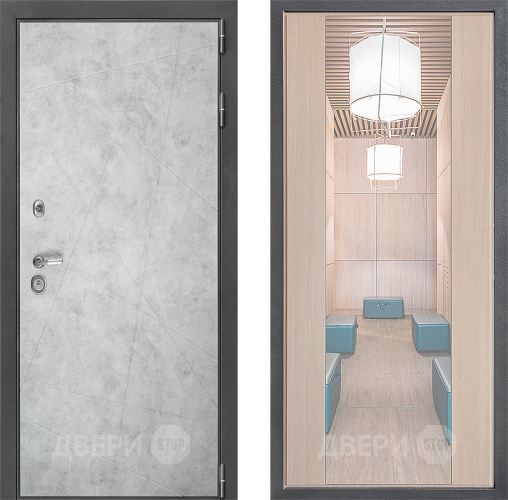 Входная металлическая Дверь Дверной континент ДК-3/743 ФЛЗ-1 Зеркало Капучино в Электрогорске