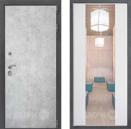 Дверь Дверной континент ДК-3/743 ФЛЗ-1 Зеркало Белый софт в Электрогорске