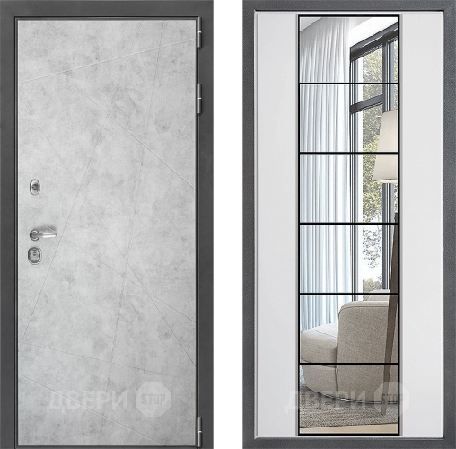 Дверь Дверной континент ДК-3/743 ФЛЗ-2 Зеркало Белый софт в Электрогорске