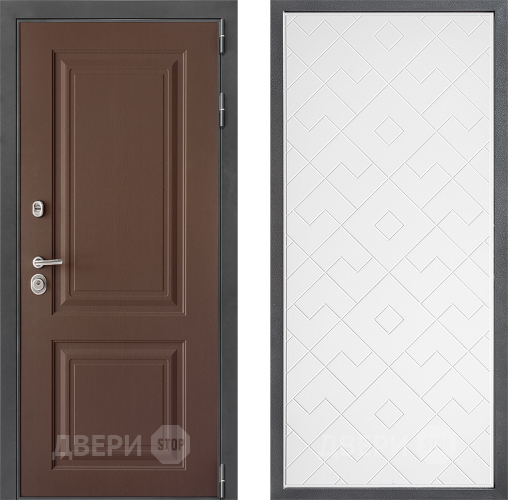 Входная металлическая Дверь Дверной континент ДК-3/729 ФЛ-Тиффани Белый софт в Электрогорске