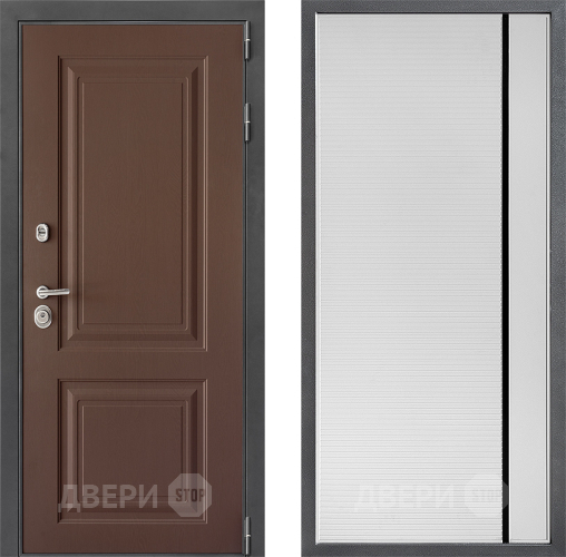 Входная металлическая Дверь Дверной континент ДК-3/729 ФЛ-757 Черное Стекло Софт милк в Электрогорске