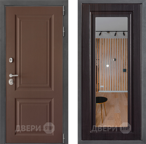 Входная металлическая Дверь Дверной континент ДК-3/729 ФЛЗ Зеркало Венге в Электрогорске