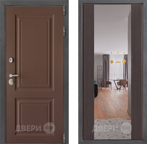 Входная металлическая Дверь Дверной континент ДК-3/729 ФЛЗ-1 Зеркало Венге в Электрогорске