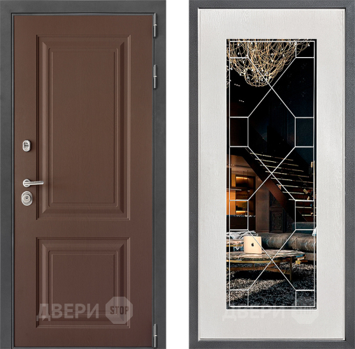 Дверь Дверной континент ДК-3/729 ФЛ-Тиффани Зеркало Белое дерево в Электрогорске