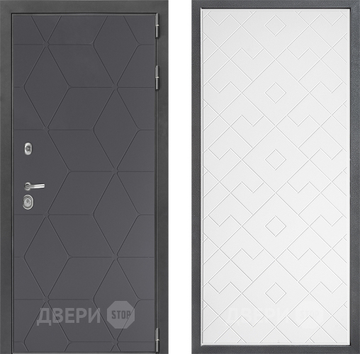 Входная металлическая Дверь Дверной континент ДК-3/744 ФЛ-Тиффани Белый софт в Электрогорске