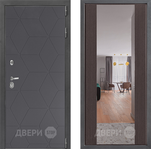 Входная металлическая Дверь Дверной континент ДК-3/744 ФЛЗ-1 Зеркало Венге в Электрогорске