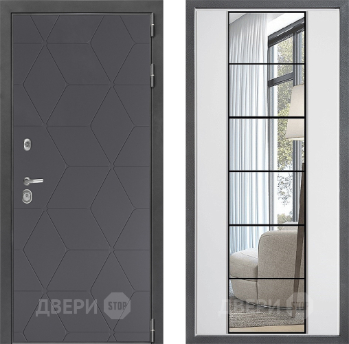 Дверь Дверной континент ДК-3/744 ФЛЗ-2 Зеркало Белый софт в Электрогорске