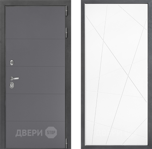 Входная металлическая Дверь Дверной континент ДК-3/649 ФЛ-655 Белый софт в Электрогорске