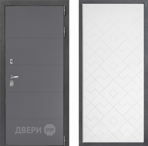 Входная металлическая Дверь Дверной континент ДК-3/649 ФЛ-Тиффани Белый софт в Электрогорске