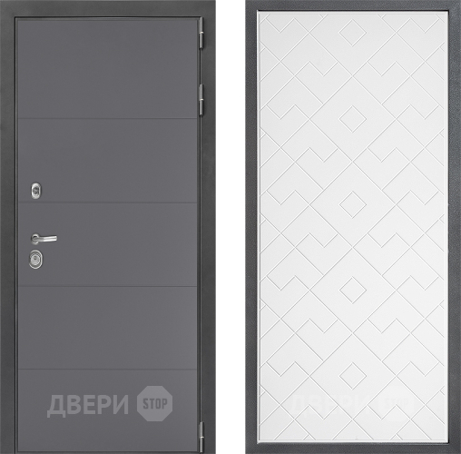 Входная металлическая Дверь Дверной континент ДК-3/649 ФЛ-Тиффани Белый софт в Электрогорске