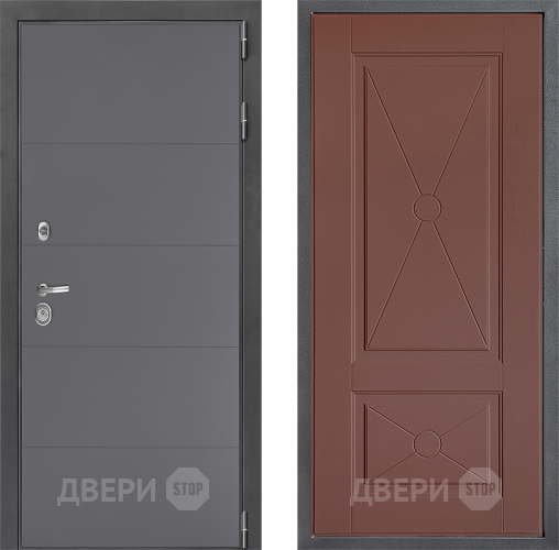 Входная металлическая Дверь Дверной континент ДК-3/649 ФЛ-617 Ясень шоколадный в Электрогорске