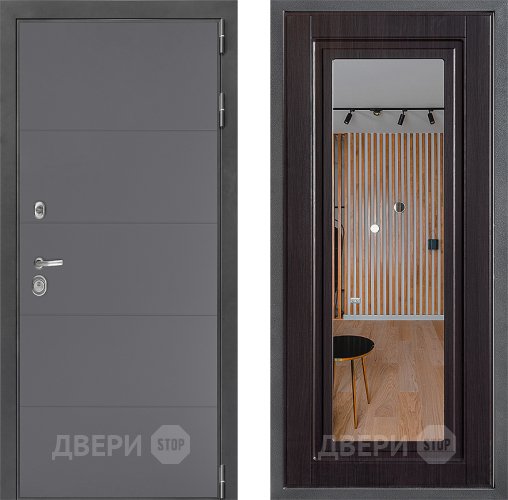 Входная металлическая Дверь Дверной континент ДК-3/649 ФЛЗ Зеркало Венге в Электрогорске