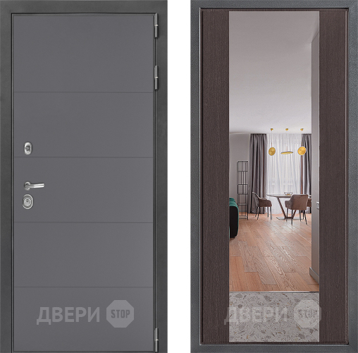 Входная металлическая Дверь Дверной континент ДК-3/649 ФЛЗ-1 Зеркало Венге в Электрогорске