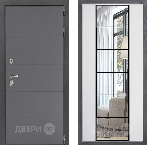 Дверь Дверной континент ДК-3/649 ФЛЗ-2 Зеркало Белый софт в Электрогорске