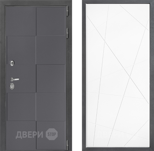 Входная металлическая Дверь Дверной континент ДК-3/606 ФЛ-655 Белый софт в Электрогорске