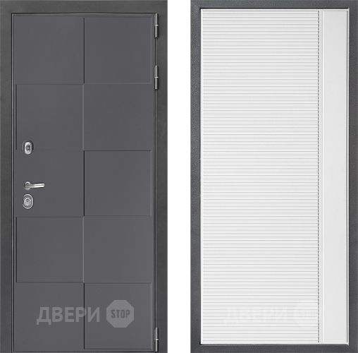 Входная металлическая Дверь Дверной континент ДК-3/606 ФЛ-757 Белое Стекло Софт милк в Электрогорске