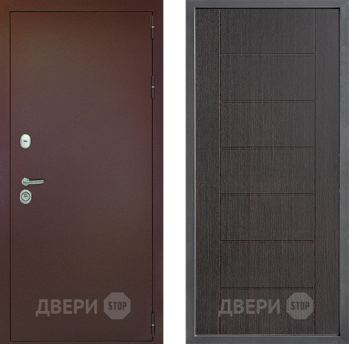 Входная металлическая Дверь Дверной континент Рубикон Медь Дизайн ФЛ-Лайн Венге в Электрогорске