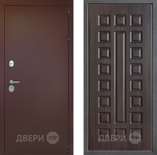 Входная металлическая Дверь Дверной континент Рубикон Медь Дизайн ФЛ-183 Венге в Электрогорске