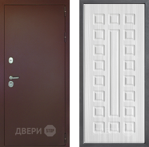 Входная металлическая Дверь Дверной континент Рубикон Медь Дизайн ФЛ-183 Сандал белый в Электрогорске
