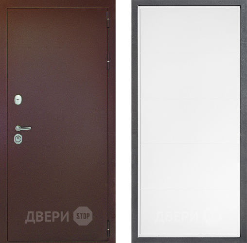 Входная металлическая Дверь Дверной континент Рубикон Медь Дизайн ФЛ-649 Белый софт в Электрогорске