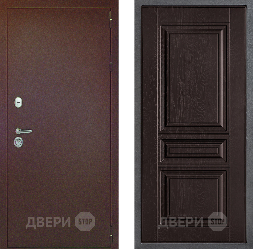 Входная металлическая Дверь Дверной континент Рубикон Медь Дизайн ФЛ-243 Дуб шоколадный в Электрогорске