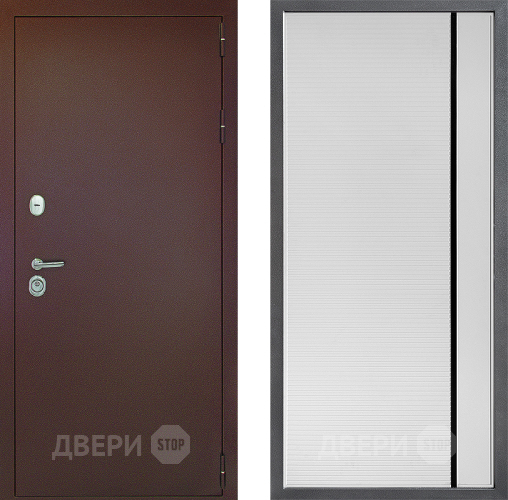 Входная металлическая Дверь Дверной континент Рубикон Медь Дизайн ФЛ-757 Черное Стекло Софт милк в Электрогорске