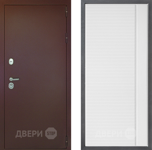 Дверь Дверной континент Рубикон Медь Дизайн ФЛ-757 Белое Стекло Софт милк в Электрогорске
