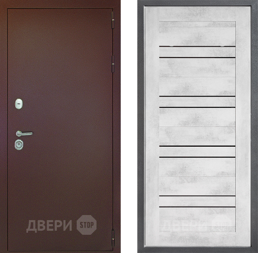 Входная металлическая Дверь Дверной континент Рубикон Медь Дизайн ФЛ-49 Бетон снежный в Электрогорске