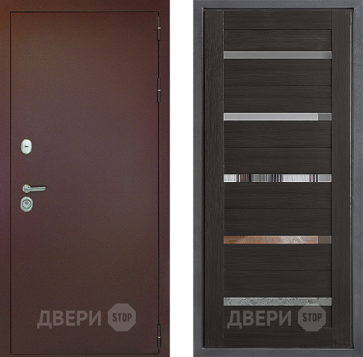 Входная металлическая Дверь Дверной континент Рубикон Медь Дизайн ФЛ-47 Венге в Электрогорске