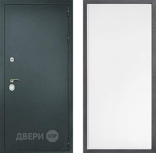 Дверь Дверной континент Рубикон Серебро Дизайн ФЛ-649 Белый софт в Электрогорске