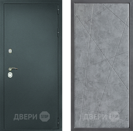 Входная металлическая Дверь Дверной континент Рубикон Серебро Дизайн ФЛ-655 Бетон серый в Электрогорске