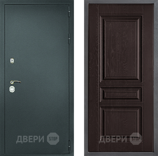 Входная металлическая Дверь Дверной континент Рубикон Серебро Дизайн ФЛ-243 Дуб шоколадный в Электрогорске