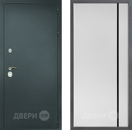 Входная металлическая Дверь Дверной континент Рубикон Серебро Дизайн ФЛ-757 Черное Стекло Софт милк в Электрогорске