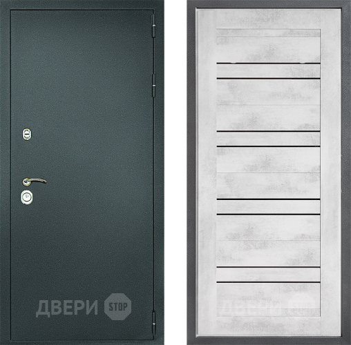 Входная металлическая Дверь Дверной континент Рубикон Серебро Дизайн ФЛ-49 Бетон снежный в Электрогорске
