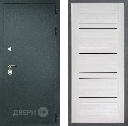 Входная металлическая Дверь Дверной континент Рубикон Серебро Дизайн ФЛ-49 Сосна белая в Электрогорске
