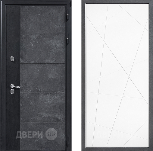 Входная металлическая Дверь Дверной континент ДК-15 Бетон ТЕРМО ФЛ-655 Белый софт в Электрогорске