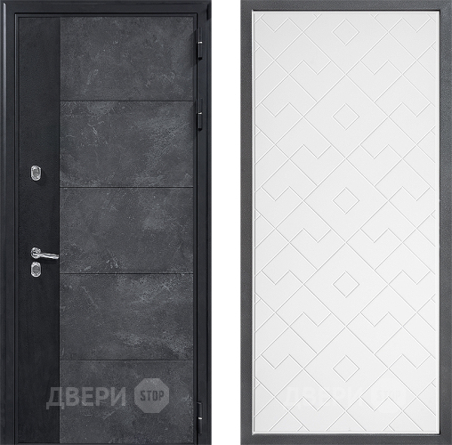 Входная металлическая Дверь Дверной континент ДК-15 Бетон ТЕРМО ФЛ-Тиффани Белый софт в Электрогорске