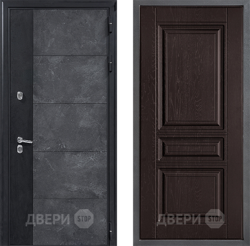 Входная металлическая Дверь Дверной континент ДК-15 Бетон ТЕРМО ФЛ-243 Дуб шоколадный в Электрогорске