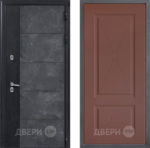 Входная металлическая Дверь Дверной континент ДК-15 Бетон ТЕРМО ФЛ-617 Ясень шоколадный в Электрогорске