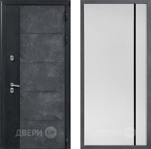 Входная металлическая Дверь Дверной континент ДК-15 Бетон ТЕРМО ФЛ-757 Черное Стекло Софт милк в Электрогорске