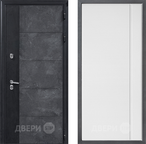 Входная металлическая Дверь Дверной континент ДК-15 Бетон ТЕРМО ФЛ-757 Белое Стекло Софт милк в Электрогорске