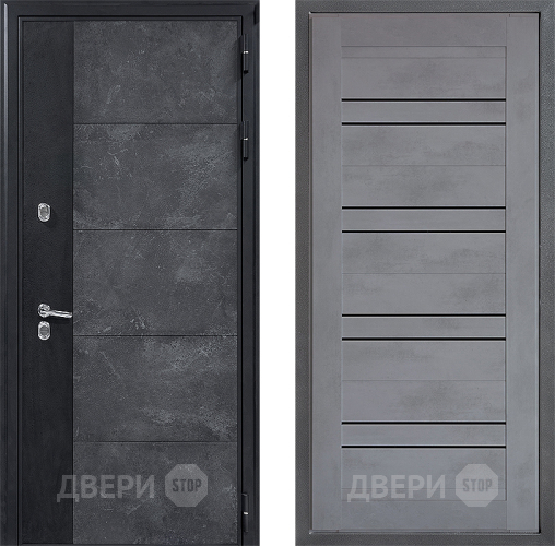 Входная металлическая Дверь Дверной континент ДК-15 Бетон ТЕРМО ФЛ-49 Бетон серый в Электрогорске