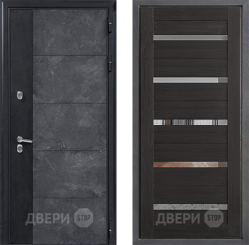 Входная металлическая Дверь Дверной континент ДК-15 Бетон ТЕРМО ФЛ-47 Венге в Электрогорске