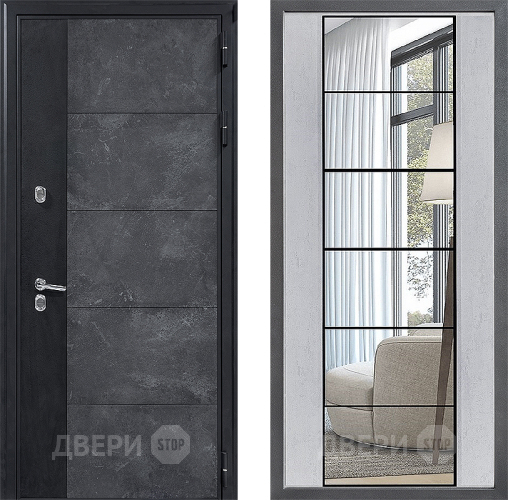 Дверь Дверной континент ДК-15 Бетон ТЕРМО ФЛЗ-2 Зеркало Бетон светлый в Электрогорске