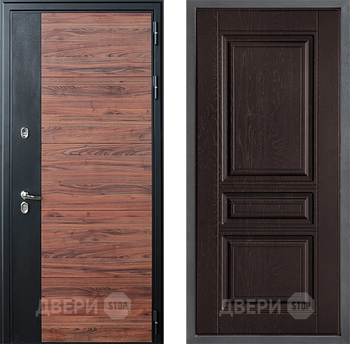 Входная металлическая Дверь Дверной континент ДК-15 Красное Дерево ТЕРМО ФЛ-243 Дуб шоколадный в Электрогорске